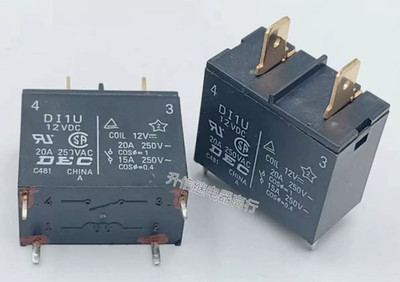 DI1U Di1U 12VDC DEC  Power Relay 20A 250VAC 4 Pins x 10PCS NEW