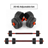 20KG Versatile Dumbbell & Barbell Kit – Adjustable Weights for Home Gym Workouts