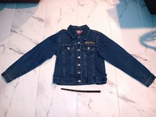 Harry Potter Denim Jacket Embroidered Hedwig Owl kids L 14/16 wand included
