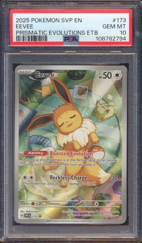 2025 POKEMON PRISMATIC EVOLUTIONS ETB EEVEE #173 PSA 10!