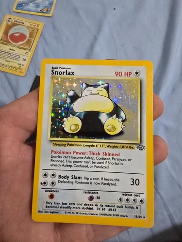 rare pokemon cards Snorlax 11/64 Jungle Unlimited Holo Vintage Pokemon