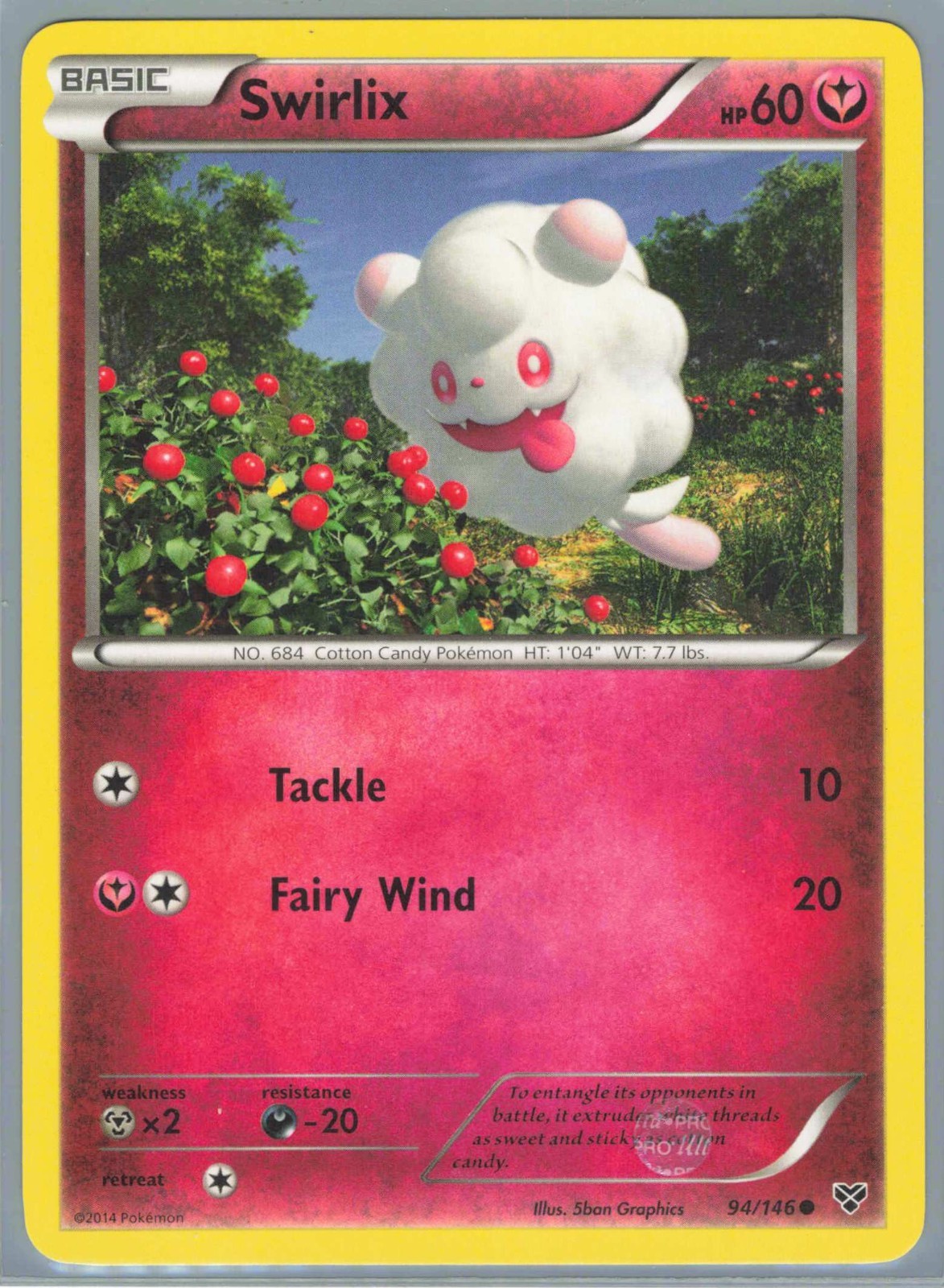 Pokemon XY Base Set Swirlix #94/146 LP Common