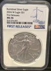 2024-W Burnished Silver American Eagle NGC MS 70 First Releases