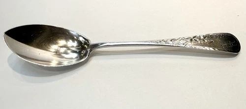 Gorham Sterling Silver Brite Cut Berry Spoon 6" Monogrammed