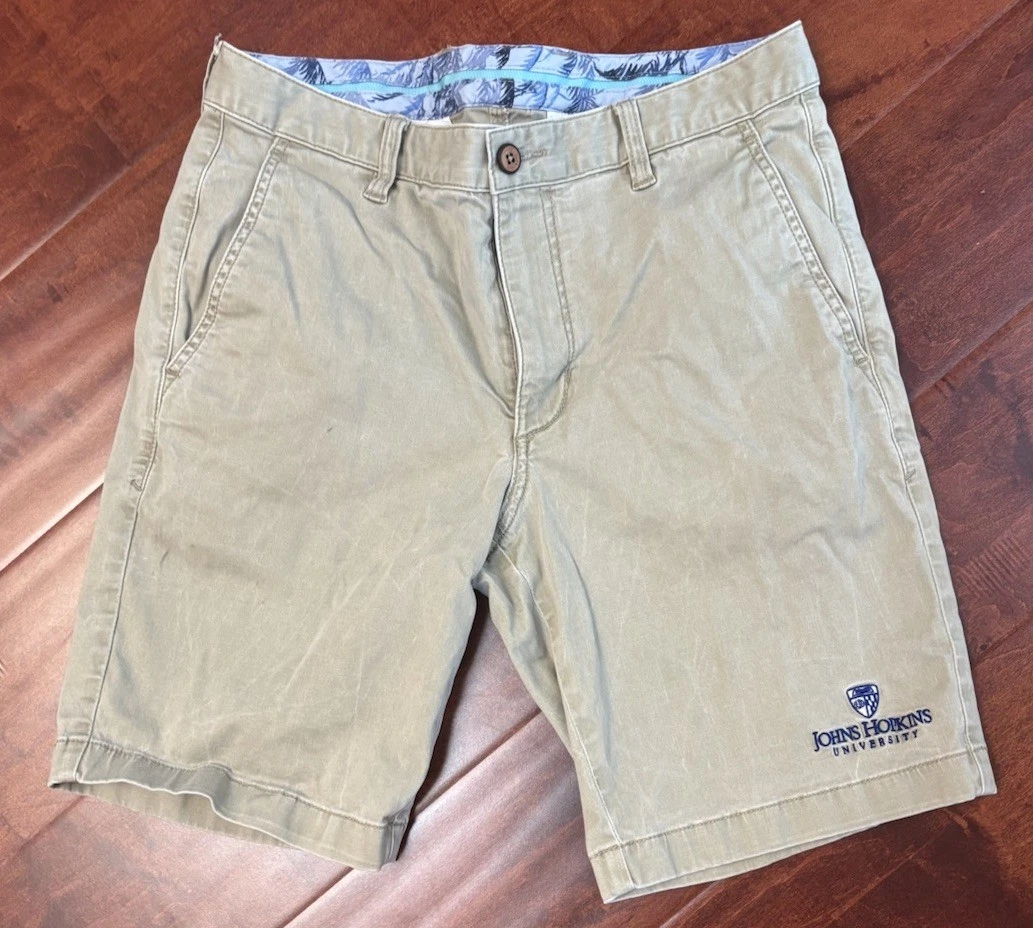 Tommy Bahama Boracay Short 10 Inseam Men 32 Khaki Beige Johns Hopkins Universit