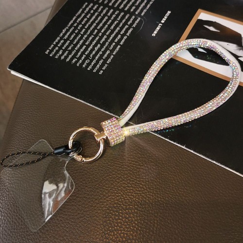 Bling Bling Rhinestone Phone Lanyard Bright Wrist Straps Phone Accessories - Photo 22 sur 22