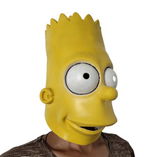 The Simpsons Bart Costume Latex Mask Halloween Kids Dress-up Props