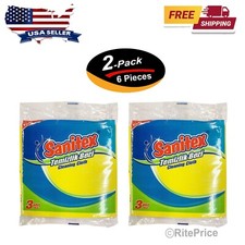 6 Pcs Cellulose Sponge Wipes Reusable Cleaning Cloth for Home Kitchen 2 Pack