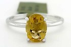 GENUINE 2.24 Cts YELLOW TOPAZ RING 10K WHITE GOLD - Free Certificate Appraisal