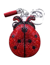 New Adorable Lady Bug Key Chain Bag Charm Sparkly Rhinestones Ladybugs Cute Gift