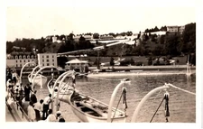 Mackinac Island Coast Guard Station & Rowboats Michigan MI 1930s RPPC Postcard