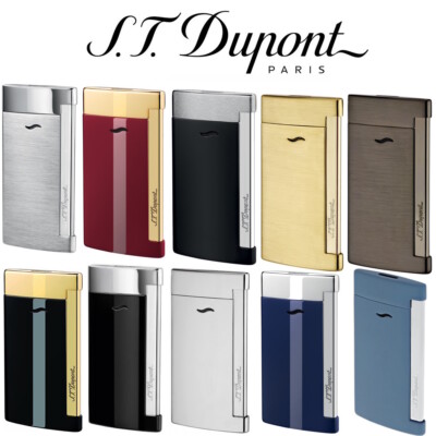 NEU ST Dupont Slim 7 flache Flamme Strahltaschenlampe Feuerzeug Geschenkbox ALLE FARBEN UK VERKÄUFER