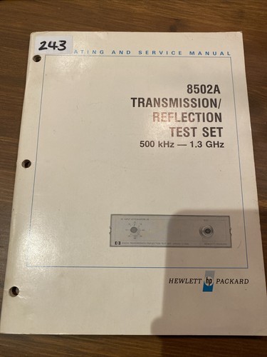 8502A Zestaw do testowania odbicia skrzyni biegów HP Instrukcja / Instrukcja serwisowa - KP422