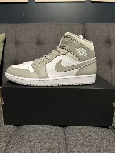 Size 11 - Air Jordan 1 Mid 'College Grey' ‘Linen’  554724-082 2021 Brand New