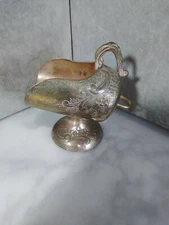 Vintage RAIMOND Sugar Scuttle Victorian Pedestal Silver Plate and Copper