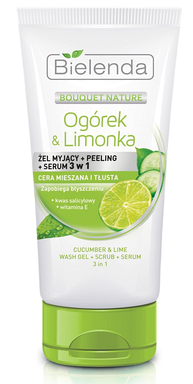Bielenda Cucumber & Lime 3in1 Wash Gel + Scrub + Serum 150g