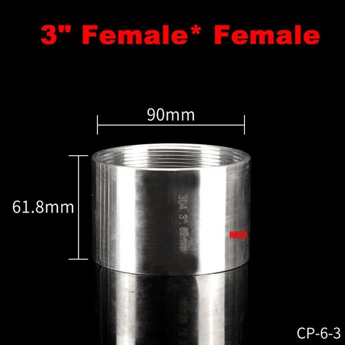 Pipe Fittings Straight Connector304 Stainless Steel 1/8"~4" BSP Female Threaded - Picture 23 of 24
