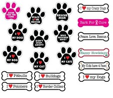 Adorable Paw Print and Bone Shape Car Refrigerator Magnet Dog Cat Pet Lover Gift