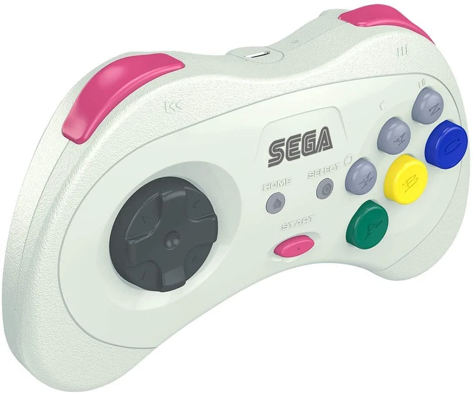 Retro-Bit 2.4 GHz Wireless Controller 8-Button Sega Saturn, Genesis Mini - White - Image 3 of 4