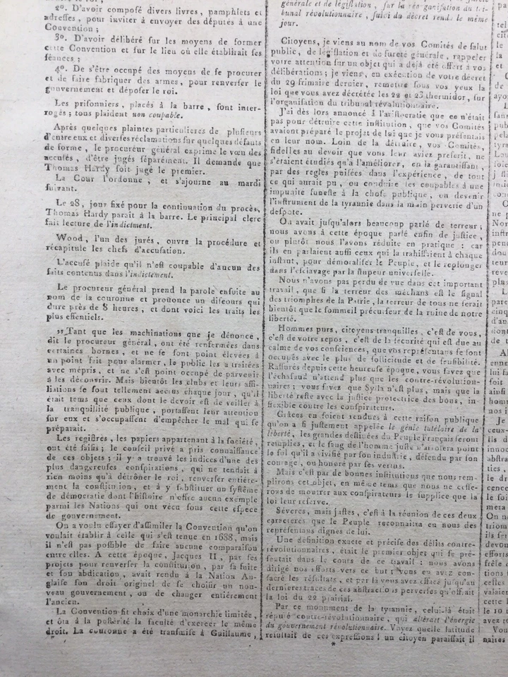 Thomas Hardy 1795 Baxter Tooke Richter Joyce Tribunal Révolutionnaire - Photo 3/4
