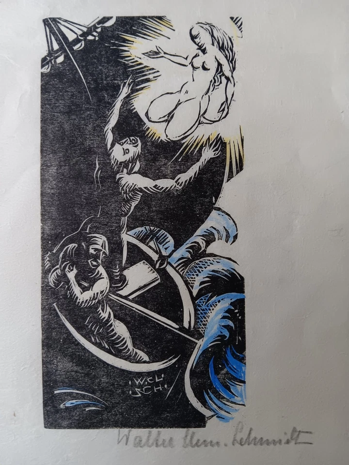 Walter Clemens Schmidt Holzschnitt 1922 signiert Expressionismus - Bild 4 von 4