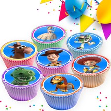 TOY STORY CHARACTERS EDIBLE CUPCAKE TOPPERS CAKE DECORATIONS C3587