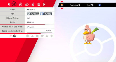 Pokemon Schwert & Schild Shiny Farfetch'd 6IV Max EVs