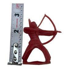 Tim-Mee Toys Red Indian Warrior with Bow & Arrow USA 3.75" Vintage