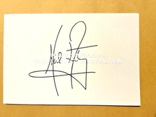NEIL ARMSTRONG SIGNED PRINTED WHITE CARD AUTOGRAPH NASA MOON ASTRONAUT SPACE