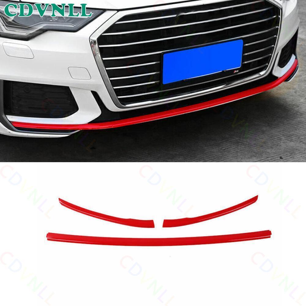 Audi A6 S6 2019-2024 Bright Red Front Bumper Protector 3PCS