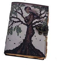 handmade deckle edge paper mother of earth leather journal writing notebook tree