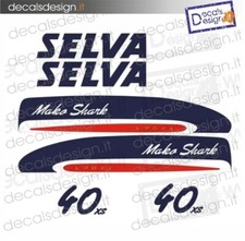 Adesivi motore marino fuoribordo mako shark 40 cv gommone barca stickers