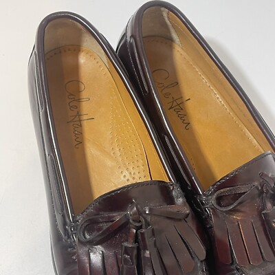 Chaussures De Ville Cole Haan Bordeaux Homme Taille 11 D - Style Loafer à Glands - Occasion
