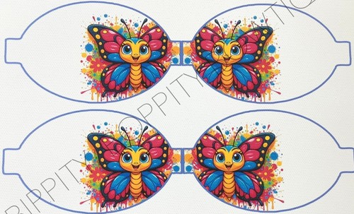 NIEDLICHER REGENBOGENSCHMETTERLING 4 ZOLL BEDRUCKTE LEINWAND STOFFSCHLEIFEN ZUR HERSTELLUNG VON HAARSCHLEIFEN - Bild 3 von 4