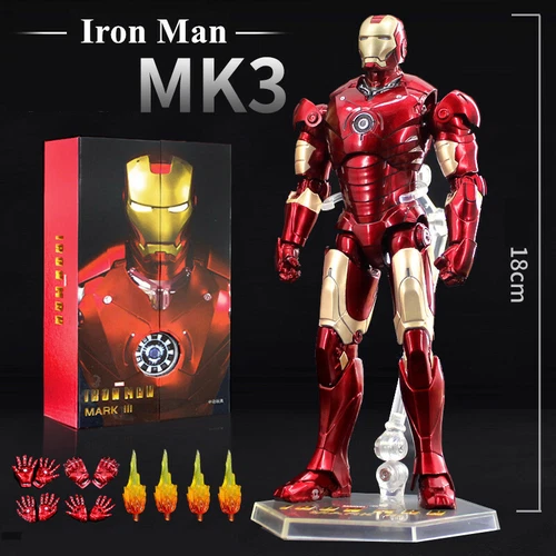 NEW ZD Birth of Iron Man MK 3 Mk2 Mark II Avengers MCU 18cm Figure Toys New - Picture 13 of 14