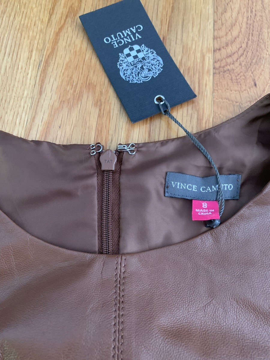 VINCE CAMUTO Leather Dress Size 8 Brown Career Work Professional Office Formal | eBay VINCE CAMUTO Leather Dress Size 8 Brown Career Work Professional Office Formal | eBay