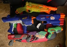 Nerf Gun Lot of 6 Used - Dual-Strike, Barrel Break 1X-2, Hero Covert, Etc.