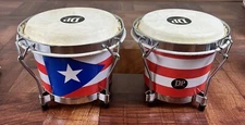 Latin Bongo With The Puerto Rico Flag DP. 6” & 7” Heads.