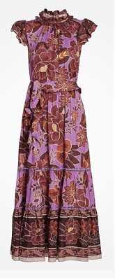 Farm Rio Floral Lilac Dress, Small, New With Tags