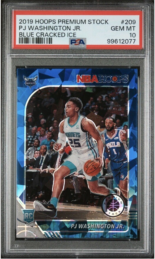2019 Hoops Premium Stock Blue Cracked Ice PJ Washington Jr #209 PSA 10 Rookie RC