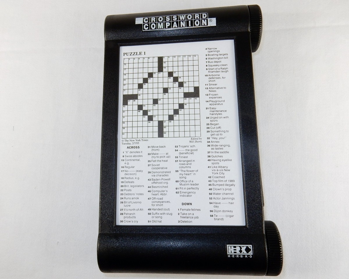 Crossword Companion w/24 Puzzles, Answers, Scroll Rack, Pencil