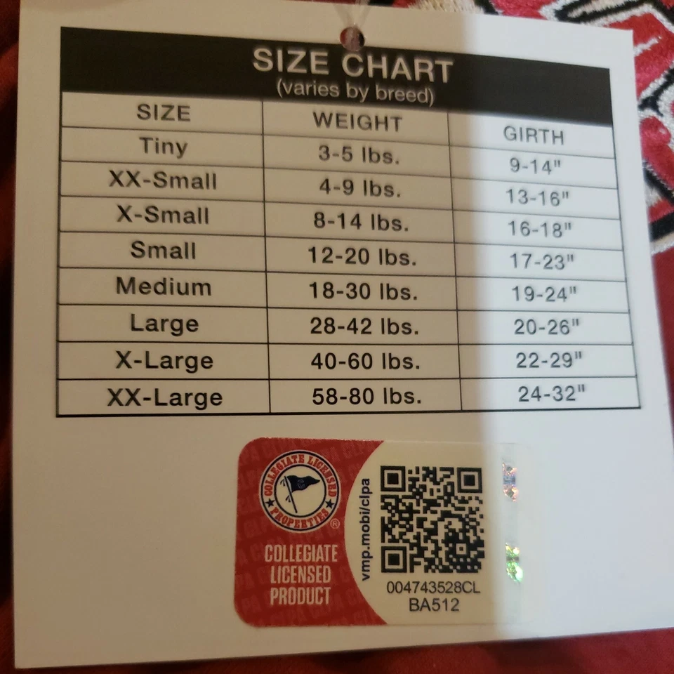 All Star Dogs COLLEGIATE UMASS RED  XXL DOG -58-80lbs  VEST/DRESS NWT - Image 3 of 3