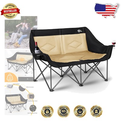 Multi-Functional Double Camping Chair with Superior Comfort and Storage Options