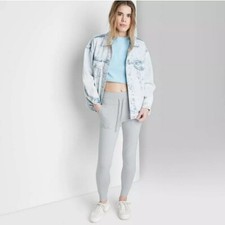 Women's High-Waisted Pocket Leggings Size XS Wild Fable  Color Light Gray NEW