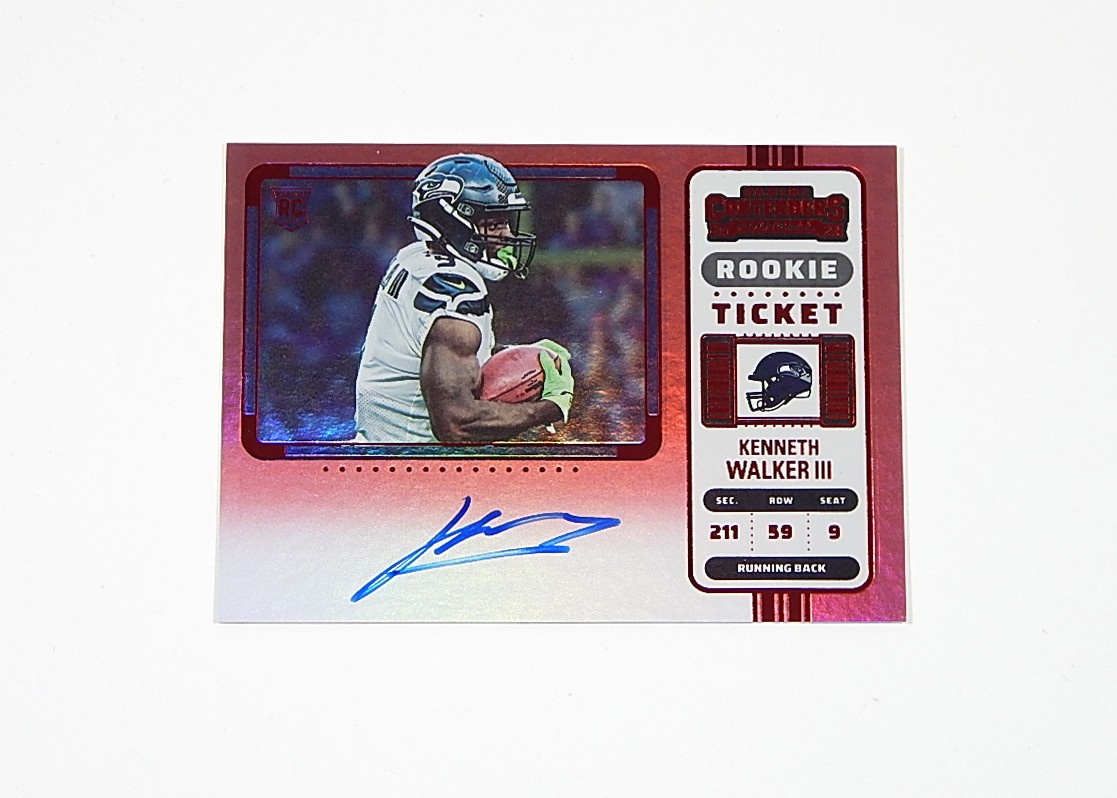 2022 Panini Contenders Red Zone Kenneth Walker III RC #126 Auto