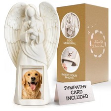 Muldale Dog Memorial Statue - Dog Photo Frame - Guardian Angel for Beloved Pe...