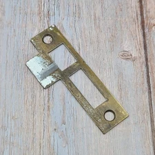 Vintage Brass Door Strike Plate Latch Faceplate Hardware Replacement Repair Part