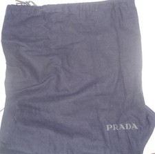 Prada Drawstring Dust Bag Dark Blue Flannel, 22"x18"