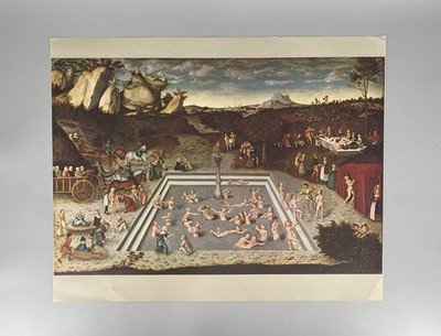 GRAFIK KUNSTDRUCK LUCAS CRANACH DÄ JUNGBRUNNEN RENAISSANCE KLETT