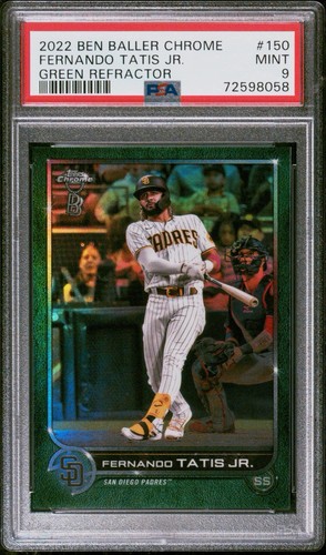 2022 Ben Baller Chrome Fernando Tatis Jr. #150 Green Refractor /99 PSA 9